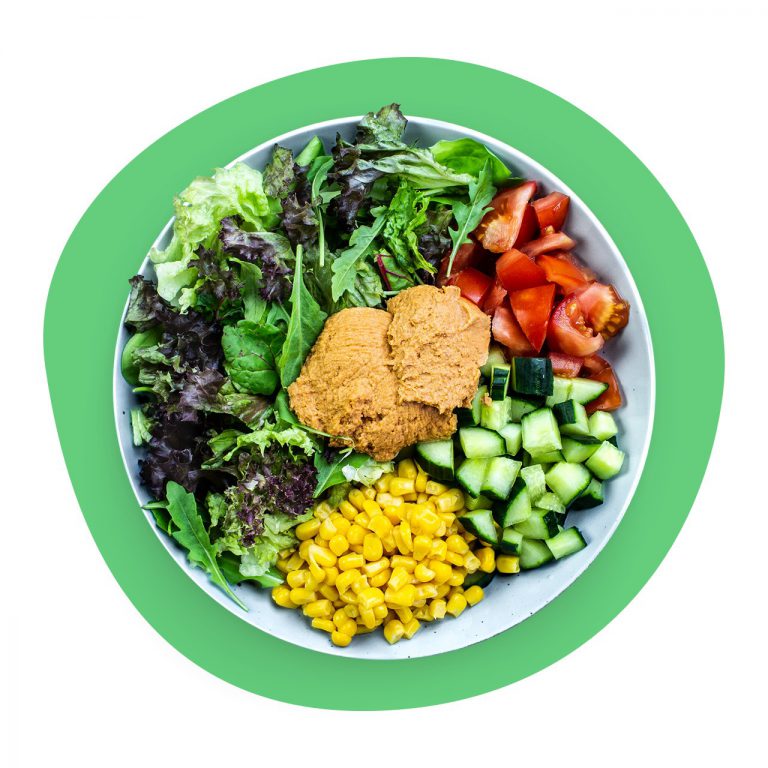 Orange hummus salad - Tostibanaan